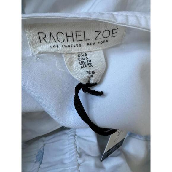 New Rachel Zoe White Blue 100% Cotton Eyelet Maxi Dress Sz 6 Or Small - Picture 7 of 9